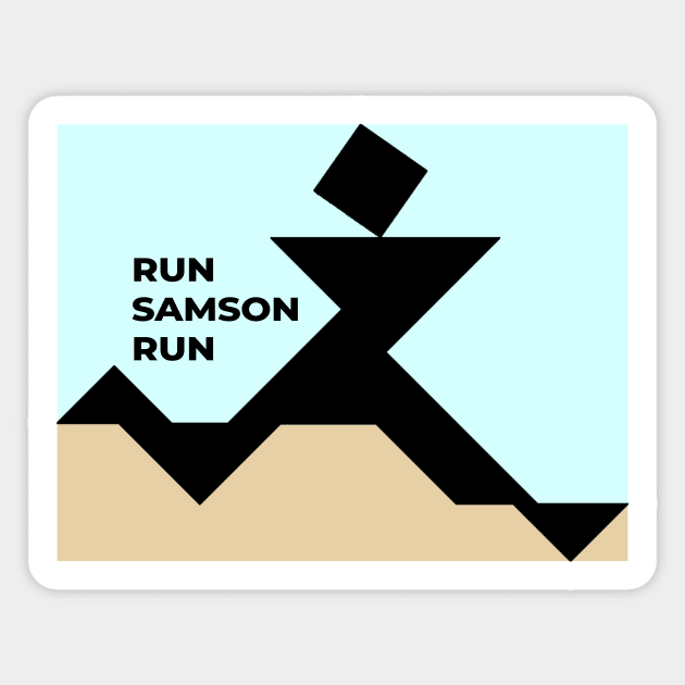 Run Samson Run Sticker by PickQuality